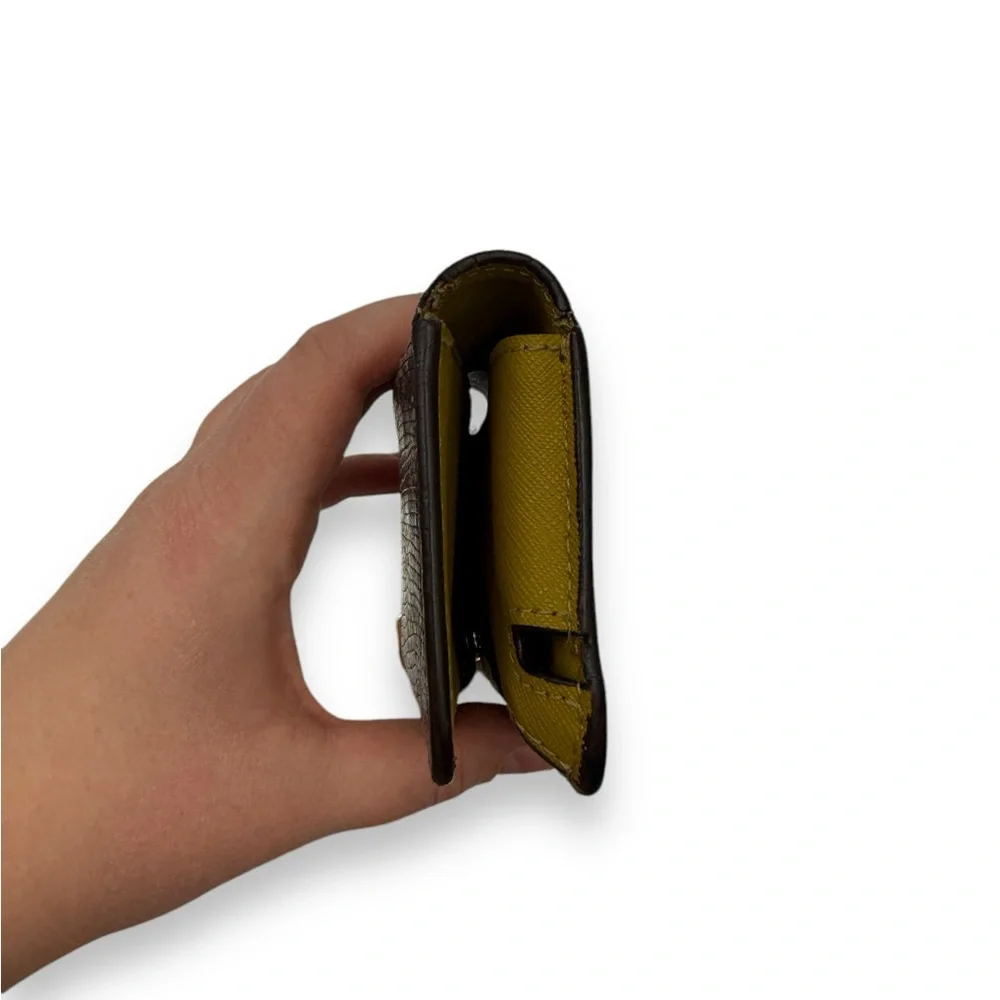 Henri Bendel Metallic Silver Pebbled Black Saffiano‎ Leather Phone & Card Wallet